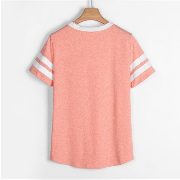 Casual V Neck Baseball Tee - Picture 7 of 8